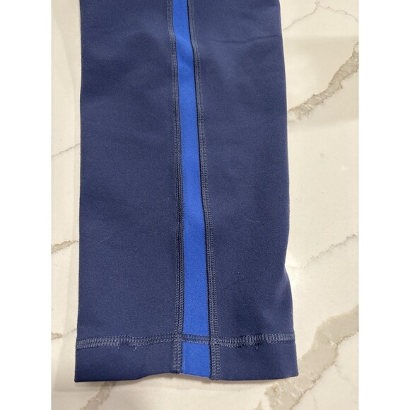 Lululemon Run Pace Crop Capris Workout Leggings 2012-2014 Blue Side Stripe 10 - Picture 15 of 15
